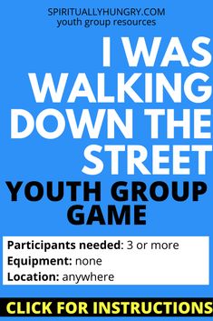 an advertisement for the youth group game