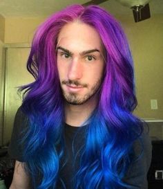 Long Wavy Lace Front Wig Purple Gradient Blue Synthetic Wigs Cosplay Party Fiber, #AD, ##Fiber, #AD, #Party, #Cosplay, #Wigs Galaxy Wig Hair Colors, Wig Frontal, Colorful Wig, Wave Wig, Hair Appointment, Doja Cat, Lace Frontal Wig, Frontal Wigs, Lace Frontal