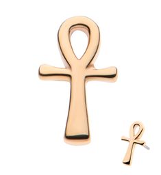 Ankh Egyptian cross threadless top piece! Beautiful piece to add to your jewelry collection! Made from nickel-free 14kt yellow gold with a 316LVM ASTM F-138 stainless steel pin. Sold individually (top-piece only). Free domestic shipping on orders over $20! Ankh Egyptian, Egyptian Cross, Ankh Cross, 14kt Gold, Body Jewelry, New Product, 1 Piece, Jewelry Collection, Yellow Gold