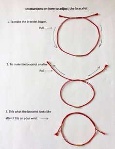 Good Luck Dainty Red Cord Bracelet Positive Energy Gold - Etsy Cord Bracelet Diy, How To Make Red, Amulet Bracelet, Pretty Jewelry Necklaces, Good Luck Bracelet, Red String Bracelet, Bead Charms Diy, Thread Bracelets, Red String