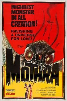 a movie poster for the motion starring moth, which features an image of a creature