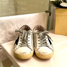 These Are Like Brand New, Perfect Condition Can Ship Out Asp. Just A Little Too Big For Me. Golden Goose Black, Goose Shoes, Golden Goose Shoes, Golden Goose, Womens Shoes Sneakers, A Couple, Shoes Sneakers, Conditioner, Size 7