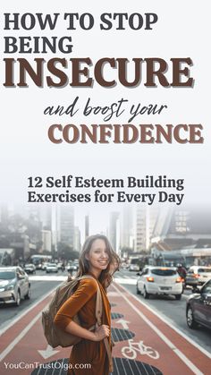 12 Self Esteem Building Activities - 12 daily activities for building self confidence and self esteem. Stop doubting yourself and become a confident woman who knows her worth. These self esteem activities will make you believe in yourself again. Stop being insecure and embrace you! self confidence tips | how to better yourself | personal growth motivation | self help | ways to improve your self esteem | mindfulness activities Stop Being Insecure, Self Esteem Building, Being Insecure, Self Esteem Building Activities, Confidence Activities, Stop Doubting Yourself, Confidence Building Activities, Improve Your Self, Self Esteem Activities