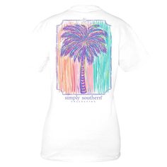 Palm Tree Short Sleeve T-Shirt Short Palm Trees, Simply Southern Tees, Screen Printing Designs, Simply Southern, Hand Art Drawing, Tees For Women, Animal Shirts, Winter Coats Women, Animal Theme