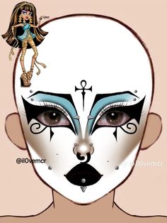 Goth Monster High, Makeup Animation, Monster High Makeup Looks, Monster High Inspired Makeup, Emo Drag Makeup, Goth Makeup Extreme, Goth Makeup Looks Trad