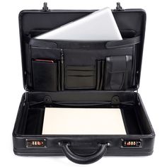 Expandable Dual Lock Attaché Case By Alpine Swiss Product Features: Manmade Materials TSA APPROVED CARRY ON SIZE - Measurements 18” x 13” x 4.5” expands to 5.5” – TSA approved as a personal item or a carry-on to bring in flight, fits under seats as well. Interior Measurements 17” x 12” x 4” expands to 5” SECURE COMBINATION LOCKS - Two easy to set and change combination locks. Can be set to two different sets of 3 digits each. STANDING METAL FEET - Four metal feet under the case to protect and st Travel Black Rectangular Case Organizer, Black Rectangular Travel Organizer, Black Travel Organizer In Rectangular Case, Black Rectangular Travel Organizer Case, Black Rectangular Briefcase With Case, Business Rectangular Protective Case, Classic Business Case, Classic Business Protective Case, Classic Protective Business Case