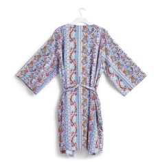 Make any morning feel like the start of a spa day with this cozy knit robe featuring a 3/4 sleeve and convenient side pockets. Hot towels, soothing music and cucumber slices recommended. Cotton/spandex Knee length 3/4 length sleeve Two side seam pockets. Vera Bradley Outlet Women's Knit Loungewear Robe in Provence Paisley Stripes, Size: Small/Medium | Cotton/Spandex Cucumber Slices, Soothing Music, Knit Loungewear, Combo Dress, Cozy Knit, Knitting Women, Dress Size Chart, Cozy Knits, Knit Cotton