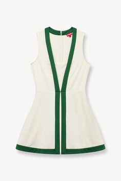 CROSS-COURT DRESS IVORY COURT GREEN Court Dresses, Tennis Dress, Flared Skirt, Sleeveless Mini Dress, Spring 2024, Flare Skirt, Dress Making, Athleisure, What To Wear