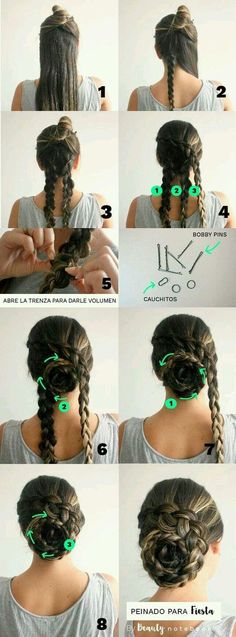 Hairstyle Tutorials, Braid Hairstyles, Party Hairstyles, Hair Tips, Hair Designs, Hair Colors, Diy Hairstyles