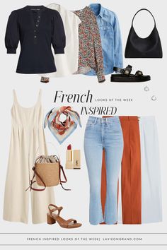 French Fridays Edition No. 9 French Wardrobe Basics, Parisian Chic Outfits, Parisian Outfits, Spring Summer Capsule Wardrobe, Capsule Wardrobe Basics, Parisian Summer, French Wardrobe