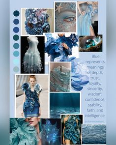 ocean inspiration board, vision board, mood board, blue fashion Board Mood, Moodboard Fashion, Fashion Collection Inspiration, Fashion Design Books, Ocean Fashion, Fashion Design Collection