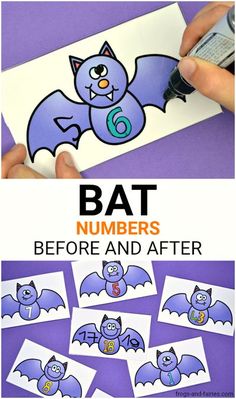 the bat numbers before and after printable activity for kids to learn how to count