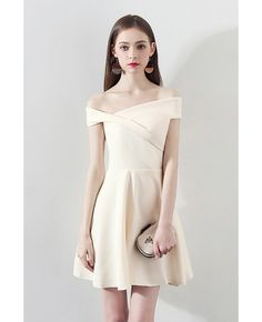 Shop Gorgeous Short Champagne Homecoming Dress Off Shoulder online. All instock with free shipping. Pro since 2009. Short Elegant Dresses Special Occasions, Champagne Party Dress, Champagne Homecoming Dresses, Champagne Color Dress, Trendy Cocktail Dresses, Burgundy Homecoming Dresses, Elegant Dresses Short, Champagne Dress, Homecoming Party