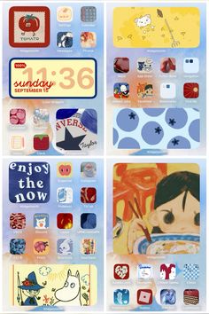 an image of various stickers on the back of a cell phone with different images