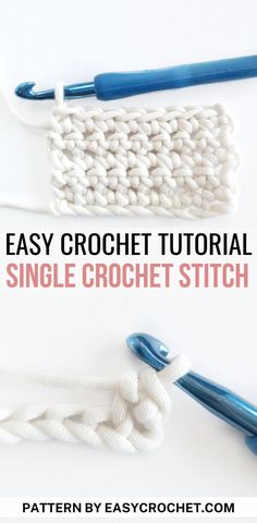 the crochet stitch is being used to make an easy crochet project