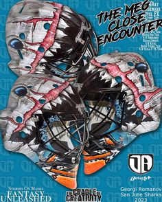 the catchers mask is designed to look like an animal's mouth and teeth