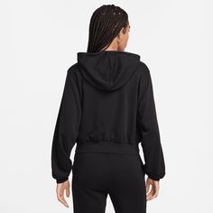 Style No. FN2415-010 Color: Black/Sail Grounded in style, comfort and versatility, meet Nike's take on luxury loungewear. Perfect for warmer days, swap out your fleecy hoodie for this soft, light layer with a loose fit. It's cozy enough to wear around the house yet elevated enough to wear out in the city. 70% Cotton/30% Polyester. Soft and slightly drapey. Nike Sportswear Chill Terry Women's Loose Full-Zip French Terry Hoodie. Black Sportswear, Luxury Loungewear, Women's Sportswear, Loungewear Luxury, French Terry Hoodie, Nike Fashion, Sportswear Women, The Gap, Full Zip Hoodie