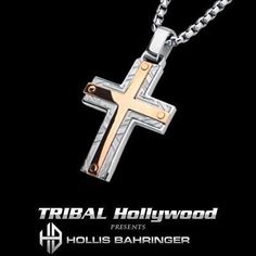 Hollis Bahringer Santa Fe Cross Mens Necklace Rose Steel Mens Sterling Silver Bracelets, Mens Necklaces, Mens Designer Jewelry, Silver Casting, Mens Cross Necklace, Mens Crosses, Baby Bracelet, Mens Jewelry Necklace, Sterling Silver Mens