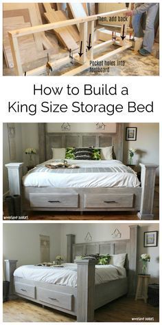 how to build a king size storage bed for under $ 100 with pictures and instructions