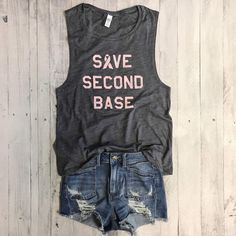 Etsy Breast Cancer Awareness SAVE SECOND BASE Muscle Tee in Asphalt/Millinneal Pink Workout Top, Muscle T Marathon Shirts, Pink Workout, Muscle Tee, Muscle Tees, Graphic Shirts, Workout Tops, Shirts For Girls