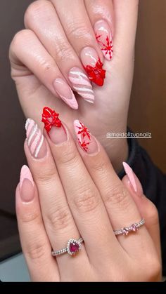 #naildesign #nailsofinstagram #nailsoftheday #xmasnailideas #xmasnails #christmasnailartdesigns #christmasnailsacrylic #nails #christmasnailart Pink Xmas, Nails Inspo, Almond Nails, Nail Inspo, Almond, Nails, Pink