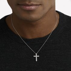 A precious interpretation of a classic motif, our small cross pendant in white gold is available in a variety of different carat weights, seen here with 0.10 carat diamonds. Deftly suspended from a white gold chain, each diamond is embraced by a minimal metal setting, optimising their brilliance and presence. The Classic Graff collection celebrates the purity and fire of the finest Graff diamonds showcased in truly timeless jewels and eternally elegant silhouettes. A precious interpretation of a Classic Diamond White Crucifix Cross Necklace, White Diamond Cross Pendant Necklace, Formal Diamond White Sterling Silver Cross Necklace, Silver Diamond Necklace With Single Cut Cross Pendant, Formal Sterling Silver Cross Necklace In Diamond White, White Gold Cross Necklace With Single Cut Diamonds, Elegant Sterling Silver Brilliant Cut Cross Necklace, Elegant Brilliant Cut Sterling Silver Cross Necklace, Elegant Sterling Silver Cross Necklace With Brilliant Cut