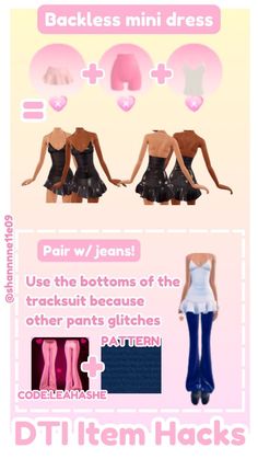 an info sheet showing different types of clothes