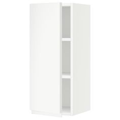 a white cabinet with two shelves on each side