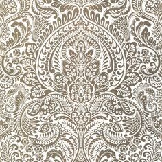 Add sophisticated grandeur to your interiors with this regal floral damask wallpaper. The large-scale design sports highly ornamental botanical details and a luxurious golden finish against a cream backdrop. Artemis is an unpasted, foil on non woven wallpaper. A-Street Prints Lustre 57.5-sq ft Gold Non-woven Damask Unpasted Wallpaper | 4019-86441 Wholecloth Quilts, Brewster Wallpaper, A Street Prints, Wall Art Wallpaper, Floral Damask, Metallic Wallpaper, Damask Wallpaper, Scale Design, Woven Wallpaper