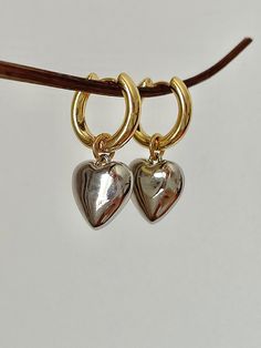 Audrey Heart Earrings | En Route Jewelry Heart Earring, En Route Jewelry Earrings, En Route Jewelry, En Route Bow Earrings, Vintage Silver Heart Earrings, Vintage Gold Heart Drop Earrings, Vintage Heart Dangle Earrings, Pearl Flower, Dope Jewelry