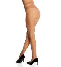 Give your legs a more polished look with these sheer tights. Two-ply waistband provides a secure fit. Very sheer knit has shimmery appearance and gives your legs a smoother appearance. Sides are seamless. Tights have flat-lock seams to prevent chafing. Run guard at center front seam for durable wear. High waisted styling. Sandalfoot toe seam. Breathable mesh gusset. Please note: Model is wearing thong (not included) for modesty. Falke Women's Shelina 12 Sheer Tight in Black | Size Small | HerRoo Tight Smoothing Short Leg Legwear, Shaping Smoothing Solid Tights, Shaping Smoothing Solid Color Tights, Smoothing And Shaping Solid Tights, Elegant Compression Tights With Smoothing, Elegant Compression Tights With Smoothing Detail, Elegant Compression Smoothing Tights, Tight No-show Smoothing Hosiery, Sleek Stretch Smoothing Hosiery