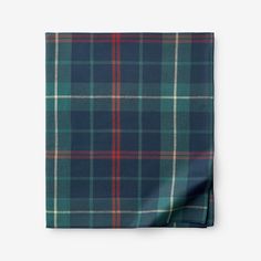 a blue and green plaid pocket square