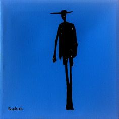 the silhouette of a person with a hat on their head is shown against a blue sky