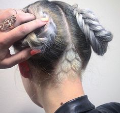 Undercut Design, Undercut Hair Designs, Undercut Hairstyles Women, Undercut Long Hair, Undercut Designs, Double Buns, Shaved Hair Designs, Nape Undercut, Undercut Women