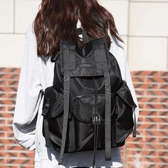 Main Material: nylon Lining Material: POLYESTER Capacity: 20-35 Litre Utility Backpack, School Laptop, Men Backpack, Y2k Clothes, Y2k Outfits, Large Backpack, Japan Fashion, Men's Backpack, Outdoor Woman