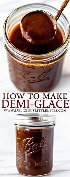 how to make demic glaze in a glass jar with a wooden spoon and text overlay