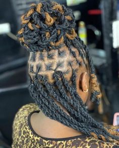 Half-Up Half-Down Twisted Locs Twisted Locs, Mohawk Dreads, Afro Dreads, Dread Bun, Small Dreads, Thick Dreads, Mohawk Updo, Dyed Dreads, Vibrant Hair Color