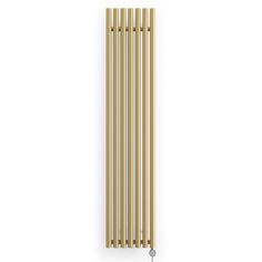 a gold metal radiator on a white background