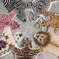 Handmade 100Wool Animal Leopard Lion Carpet Luxury Creative Soft Small Rug Cartoon Cute Bedside Leopard Bedroom, Antelope Rug, Animal Rugs, Indian Animals, Zebra Rug, Living Room Mats, Animal Rug, Wool Animals, Cotton Area Rug