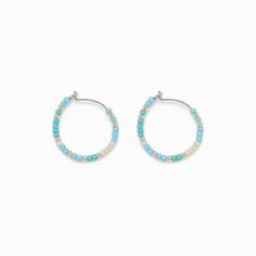 Playa Seed Bead Hoop Earrings | Pura Vida Bracelets Seed Bead Hoop Earrings, Coin Anklet, Bead Hoop Earrings, Pura Vida Bracelets, Coin Bracelet, Beaded Hoop Earrings, Seed Bead Necklace, Beaded Hoops, Pretty Earrings