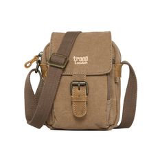 Troop London Classic Canvas across body bag TRP0213 is a small-sized bag that has 1 main compartment with inner slip Pocket for phone and zip pocket and a small front pocket. This small-sized Canvas Across Body Bag makes a perfect tourist accessory that fits passports, wallets, and small gadgets. External Features: Adjustable canvas shoulder strap with stylish and functional, brass plated buckles; The front flap is kept in place by a buckle which is finished in genuine leather and brass plated m Elephant Face, Small Gadgets, Small Travel Bag, Leather And Brass, Canvas Leather Bag, Buy Hoodies, Zip Puller, Across Body Bag, Canvas Leather