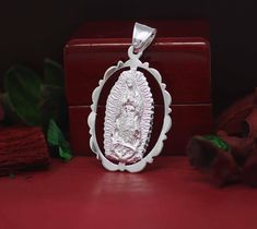 Silver Our Lady of Guadalupe Bezel Medal, Silver Large Guadalupe Medal, Virgen de Guadalupe Necklace, Silver Virgin Mary Medal, Guadalupana Silver Our Lady Of Guadalupe Jewelry For Wedding, Our Lady Guadalupe, Guadalupe Necklace, Lady Guadalupe, Marcasite Jewelry, Tube Necklace, Our Lady Of Guadalupe, Lady Of Guadalupe, Quinceanera Dresses