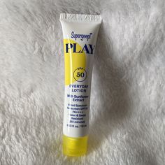 Supergoop Play Spf 50 Everyday Lotion (Sample Size 0.33 Fl Oz) Contains Sunflower Extract Broad Spectrum Sunscreen Spf 50 Water & Sweat Resistant (80 Minutes) Brand New, Never Used Unsealed Sample Bottle Super Goop, Dream Products, Neutral Undertones, Sunscreen Spf 50, Glow Sticks, Mineral Sunscreen, Broad Spectrum Sunscreen, Cc Cream, Spf Sunscreen