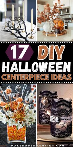 diy halloween centerpiece ideas Easy Halloween Centerpieces For Table, Jack O Lantern Centerpiece, Halloween Pumpkin Centerpieces, Halloween Vase Ideas, Halloween Table Centerpieces Diy, Halloween Vase Filler Ideas, Halloween Centerpieces For Table, Halloween Centerpiece Ideas Table