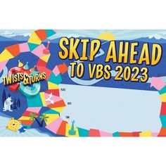 a sign that says skip ahead to v8bs 202 on the front and side of it