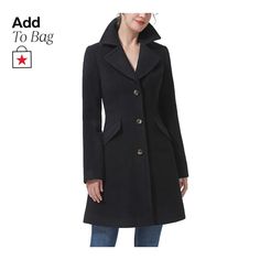 in stock Black Coat, Wool Blend, Pick Up, In Store, Buy Online, Walking, Wool, Free Shipping, Black