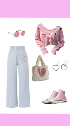 Cute Fall Outfits, Jeans Outfit, Pink Outfits