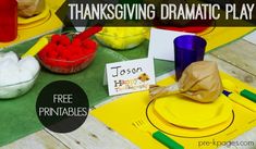 thanksgiving dramatic play for kids with free printables