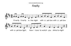 sheet music with the words firefly on it