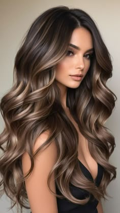 Hair Color Ideas For Brunettes Long, Jessica Vestal, Hair Color 2024 Trends Women, Brown Hair Fall, Fall Bronde Balayage, Balayage For Dark Brown Hair, Dark Brown Balayage, Balayage Ideas